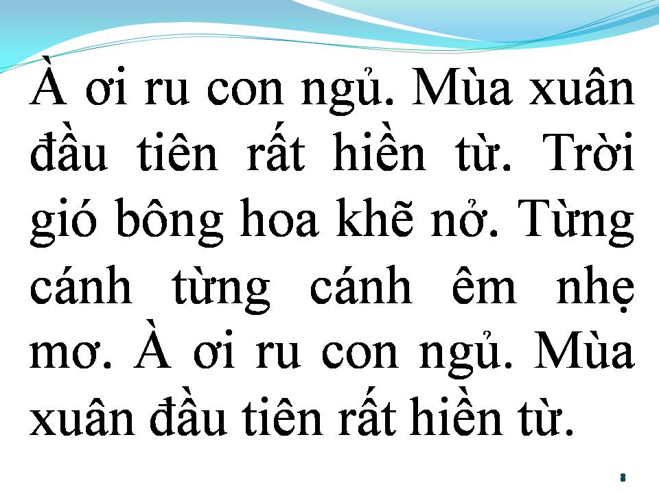 Lời bài hát BÀI HÁT RU MÙA XUÂN