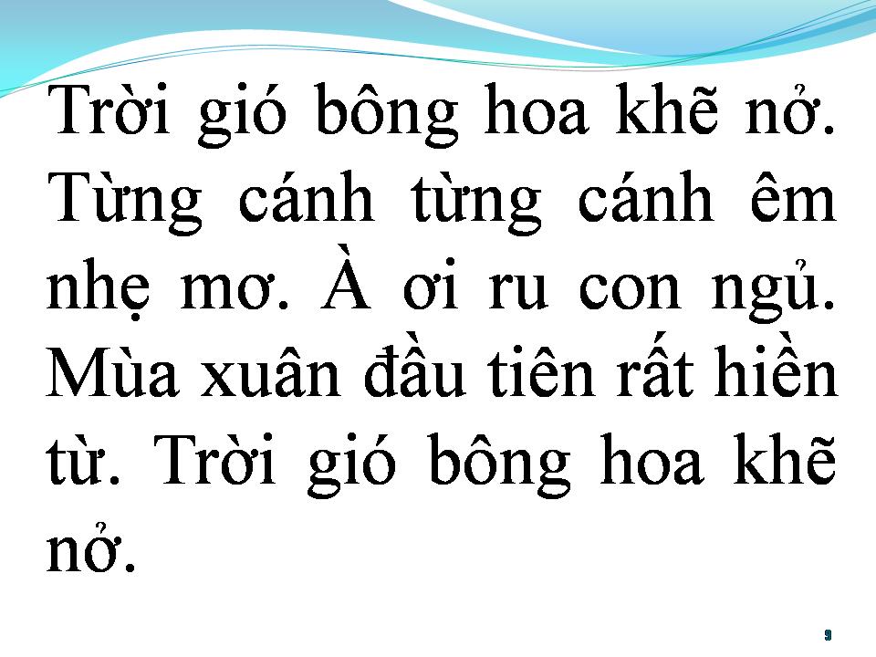 Lời bài hát BÀI HÁT RU MÙA XUÂN