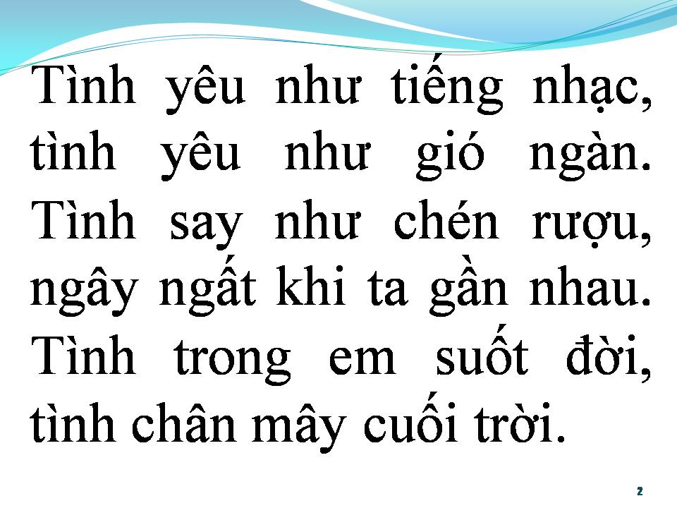 Lời bài hát BÀI HÁT TÌNH YÊU