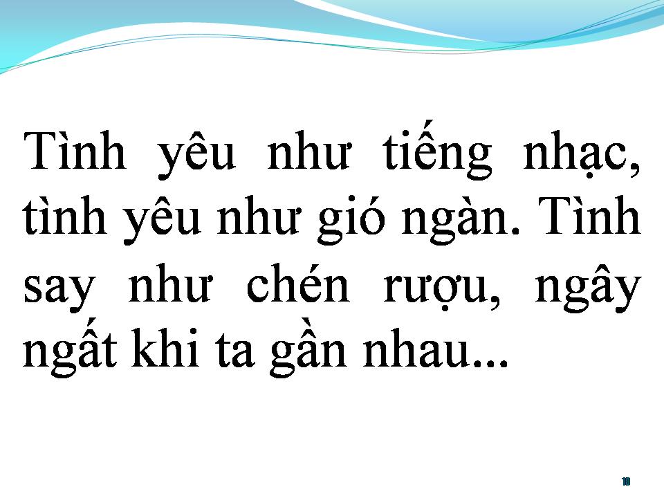 Lời bài hát BÀI HÁT TÌNH YÊU