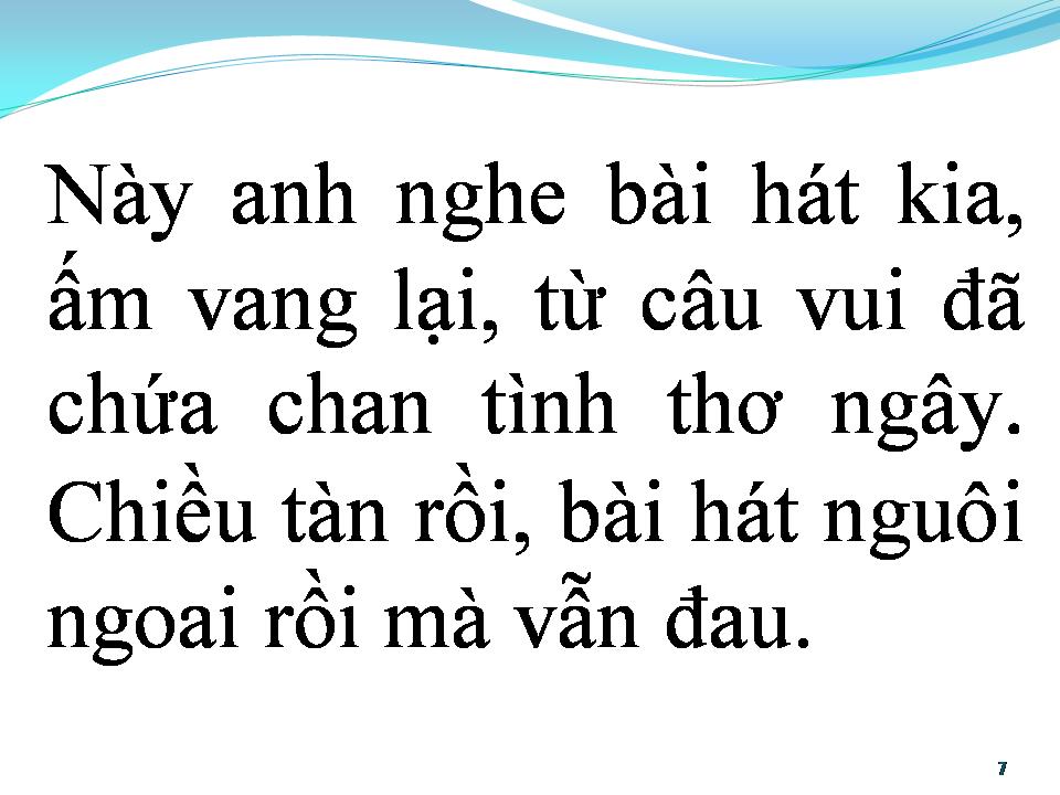 Lời bài hát BÀI HÁT XƯA