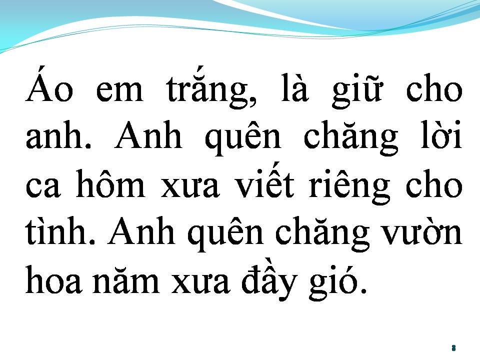 Lời bài hát BÀI HÁT XƯA