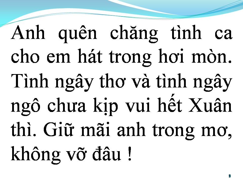 Lời bài hát BÀI HÁT XƯA