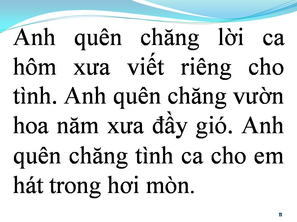 Lời bài hát BÀI HÁT XƯA