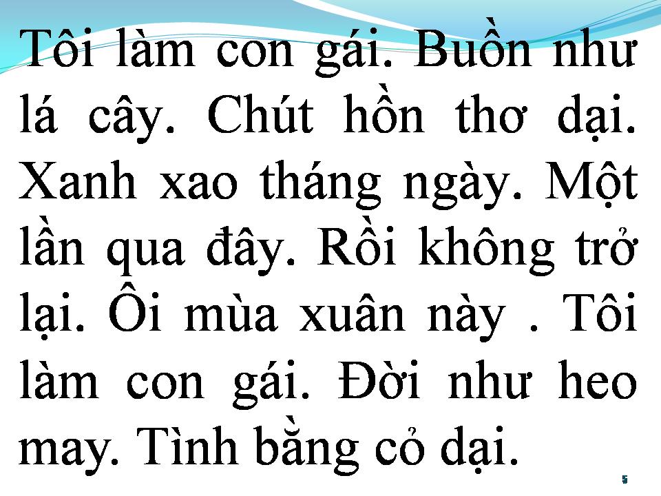 Lời bài hát BÀI NHÃ CA THỨ NHẤT