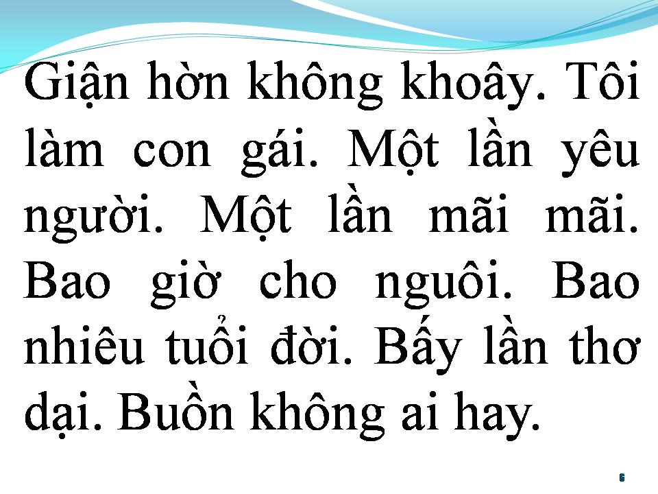 Lời bài hát BÀI NHÃ CA THỨ NHẤT
