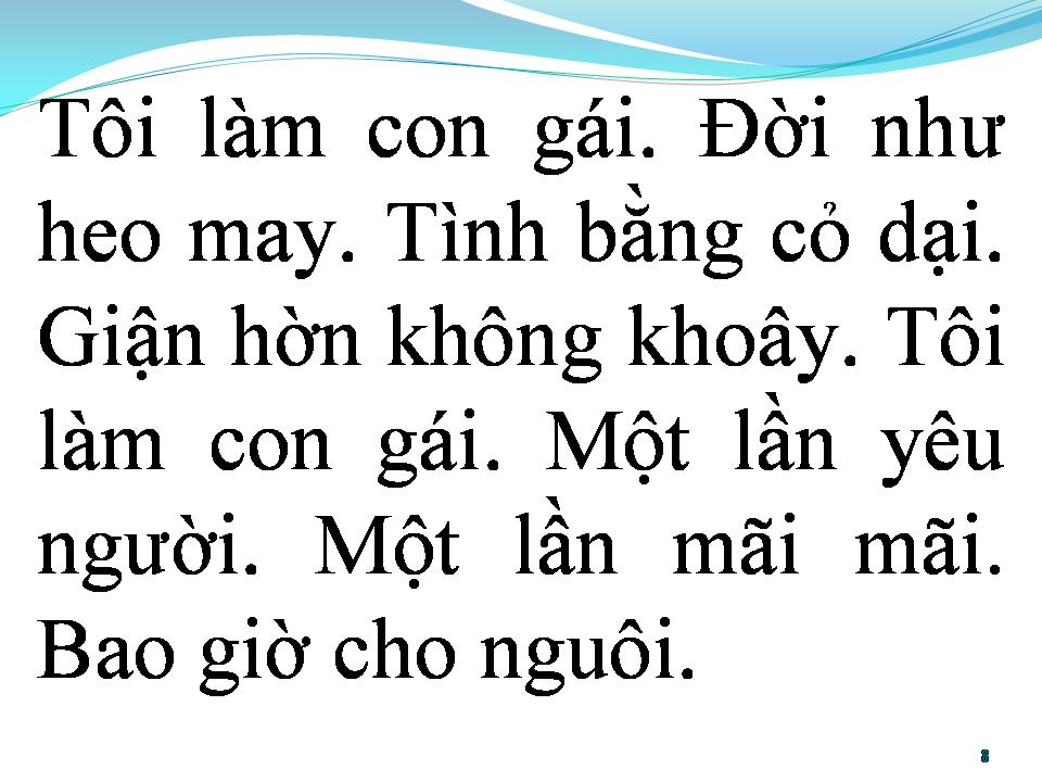 Lời bài hát BÀI NHÃ CA THỨ NHẤT
