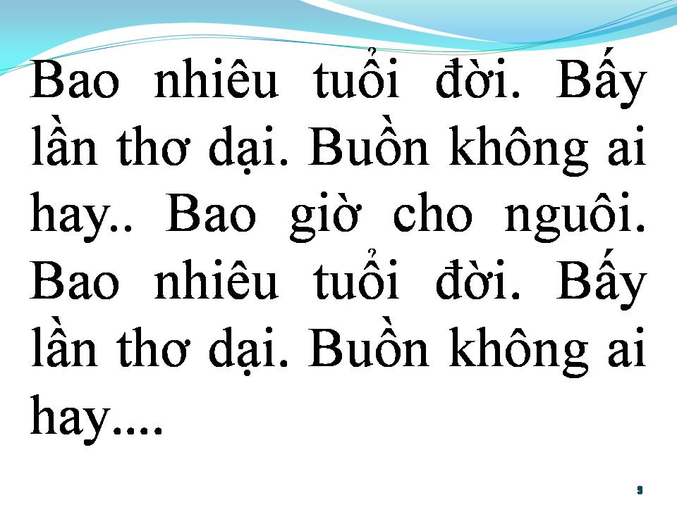 Lời bài hát BÀI NHÃ CA THỨ NHẤT