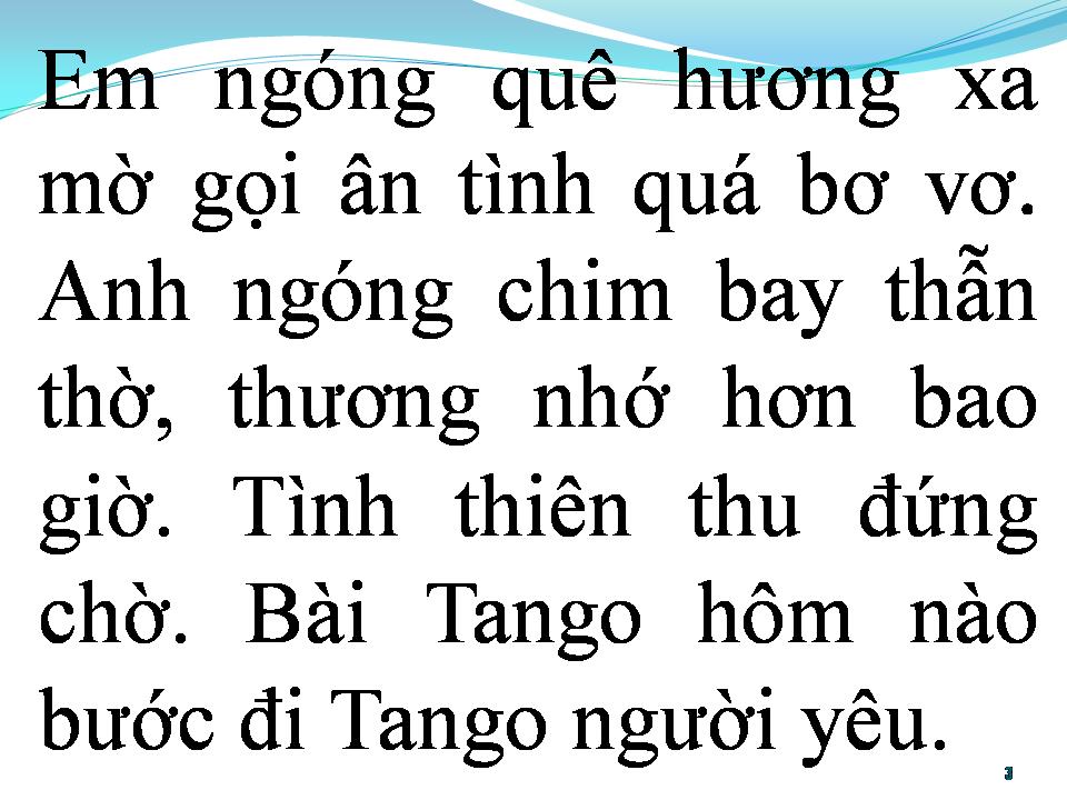Lời bài hát BÀI TANGO DĨ VÃNG