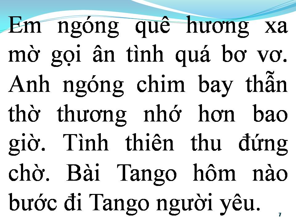 Lời bài hát BÀI TANGO DĨ VÃNG