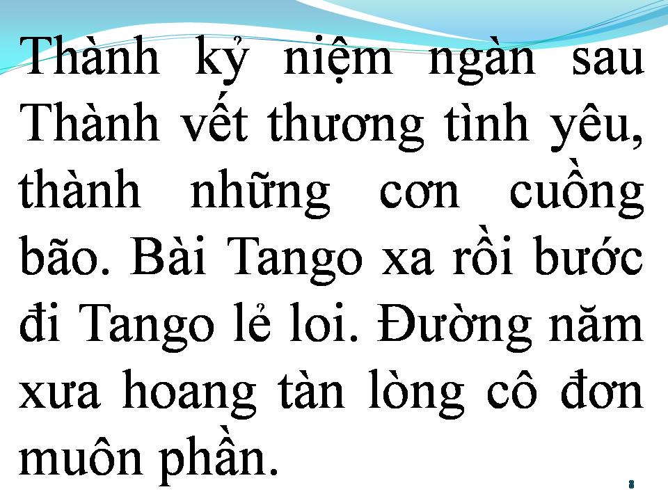 Lời bài hát BÀI TANGO DĨ VÃNG