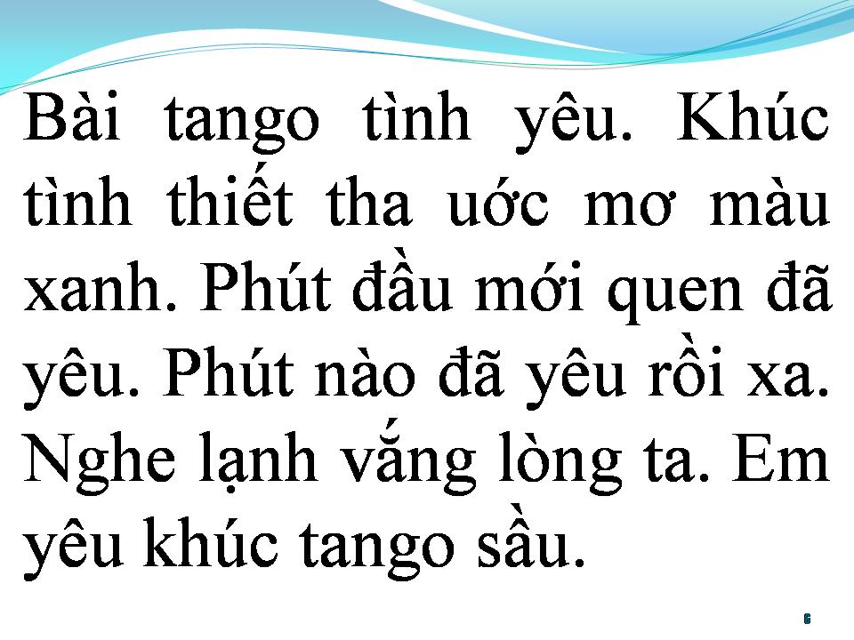 Lời bài hát BÀI TANGO MÀU XANH