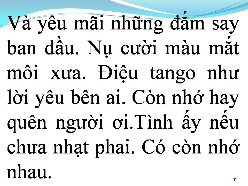 Lời bài hát BÀI TANGO MÀU XANH