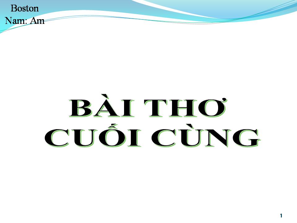 Lời bài hát BÀI THƠ CUỐI CÙNG