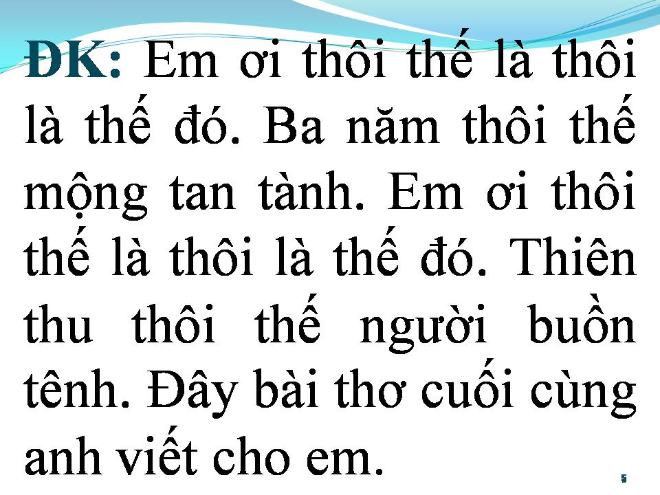 Lời bài hát BÀI THƠ CUỐI CÙNG