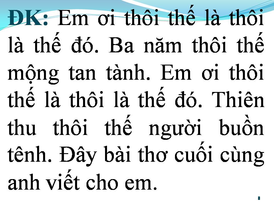 Lời bài hát BÀI THƠ CUỐI CÙNG