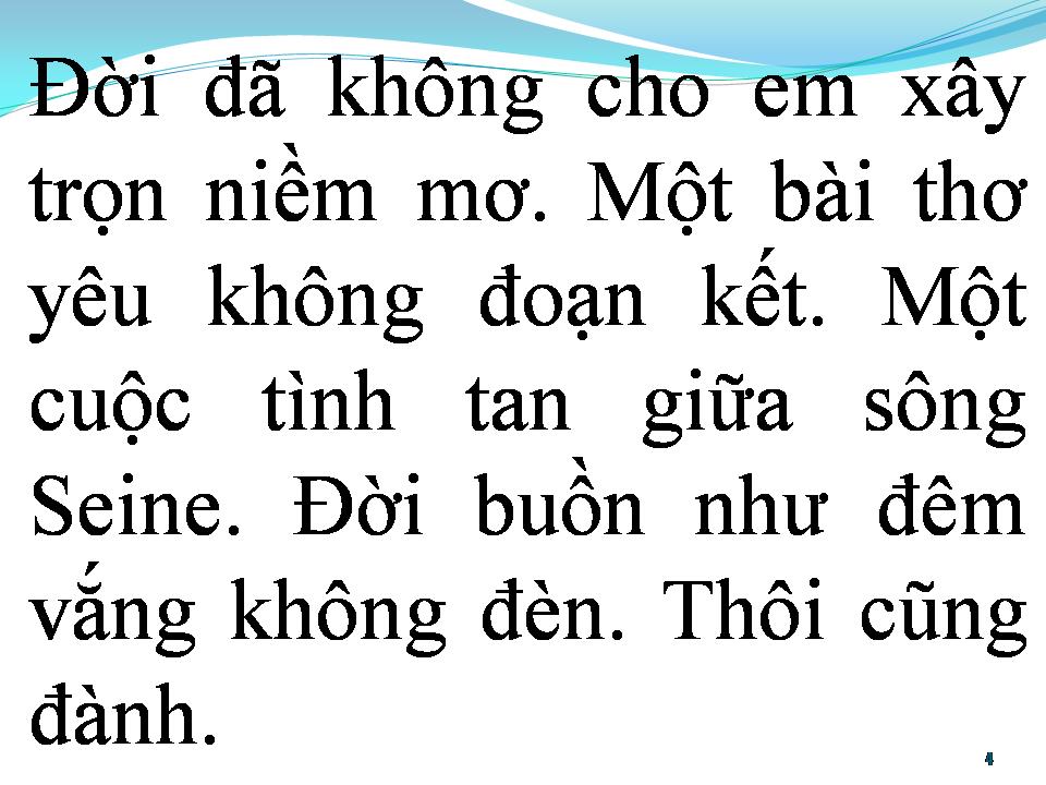 Lời bài hát BÀI THƠ KHÔNG ĐOẠN KẾT