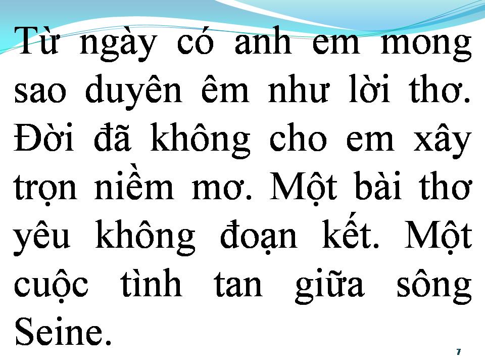 Lời bài hát BÀI THƠ KHÔNG ĐOẠN KẾT