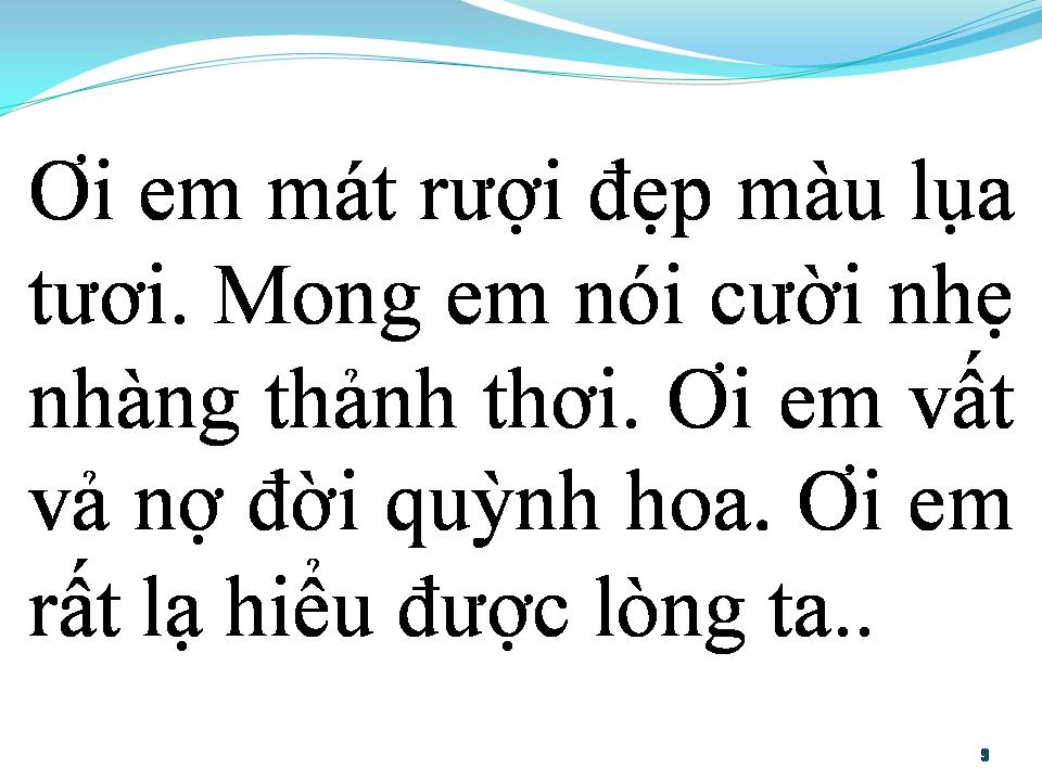 Lời bài hát BÀI TÌNH CA CHO GIAI NHÂN