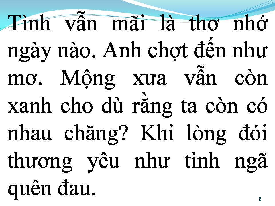 Lời bài hát BÀI TÌNH CA CHO KỶ NIỆM