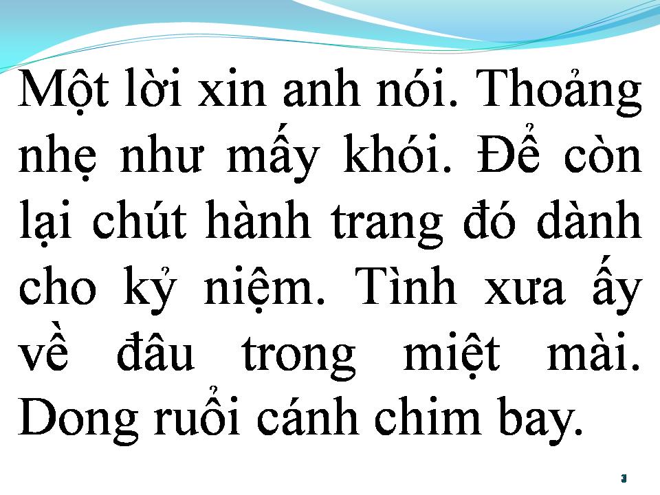 Lời bài hát BÀI TÌNH CA CHO KỶ NIỆM