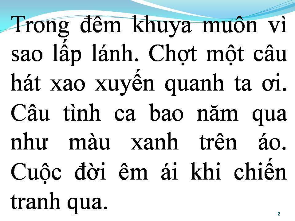 Lời bài hát BÀI TÌNH CA MÀU XANH