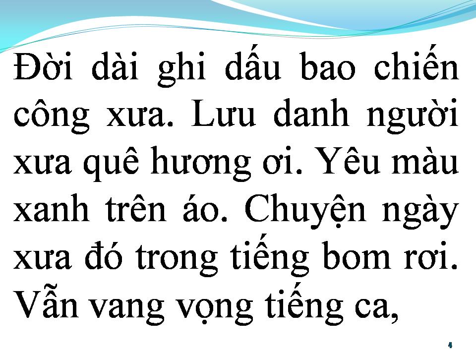 Lời bài hát BÀI TÌNH CA MÀU XANH