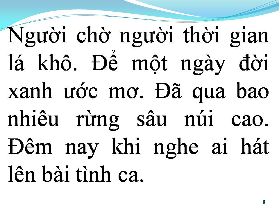 Lời bài hát BÀI TÌNH CA MÀU XANH