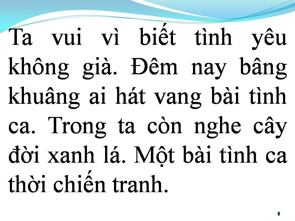 Lời bài hát BÀI TÌNH CA MÀU XANH