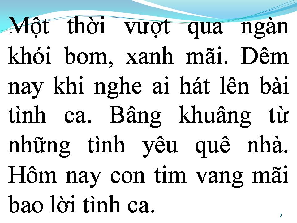 Lời bài hát BÀI TÌNH CA MÀU XANH