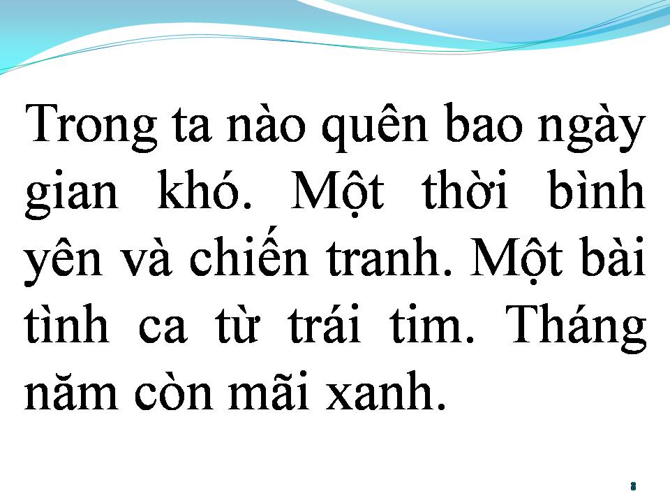 Lời bài hát BÀI TÌNH CA MÀU XANH