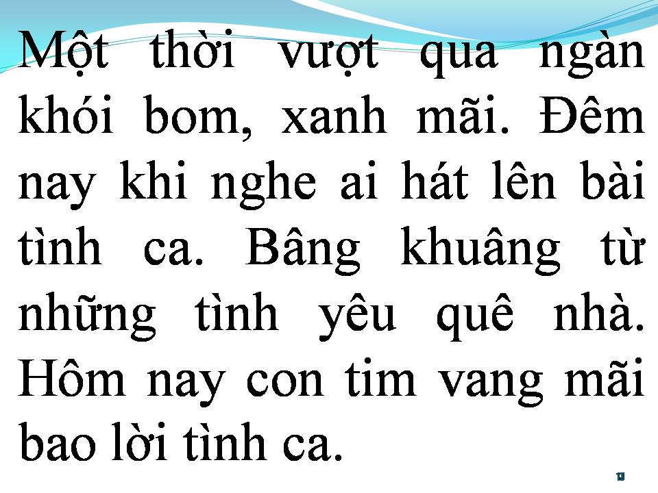 Lời bài hát BÀI TÌNH CA MÀU XANH