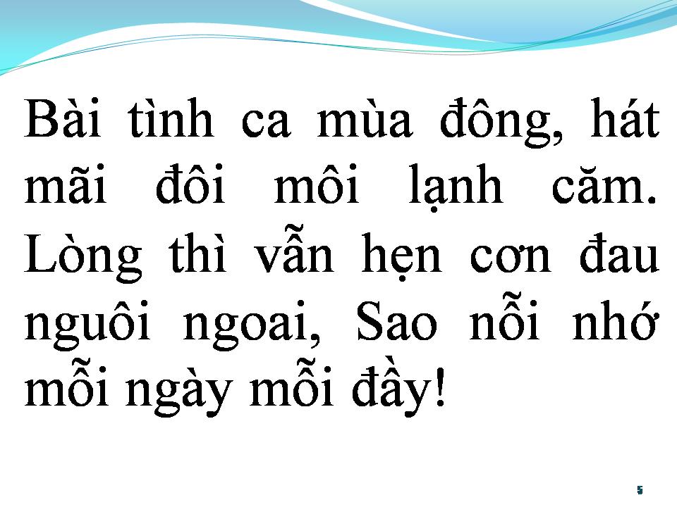 Lời bài hát BÀI TÌNH CA MÙA ĐÔNG
