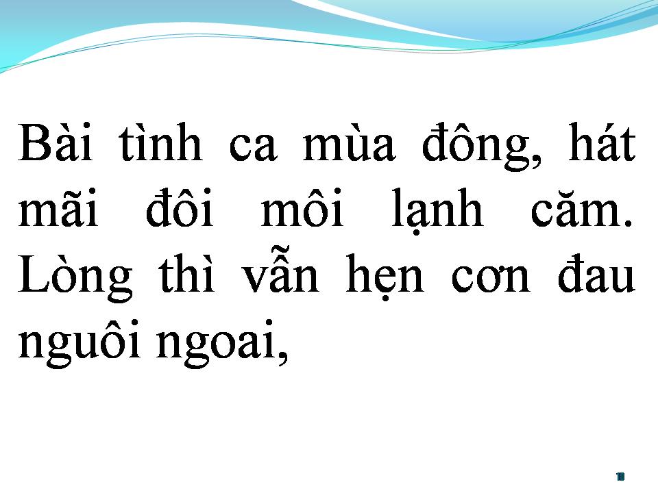 Lời bài hát BÀI TÌNH CA MÙA ĐÔNG