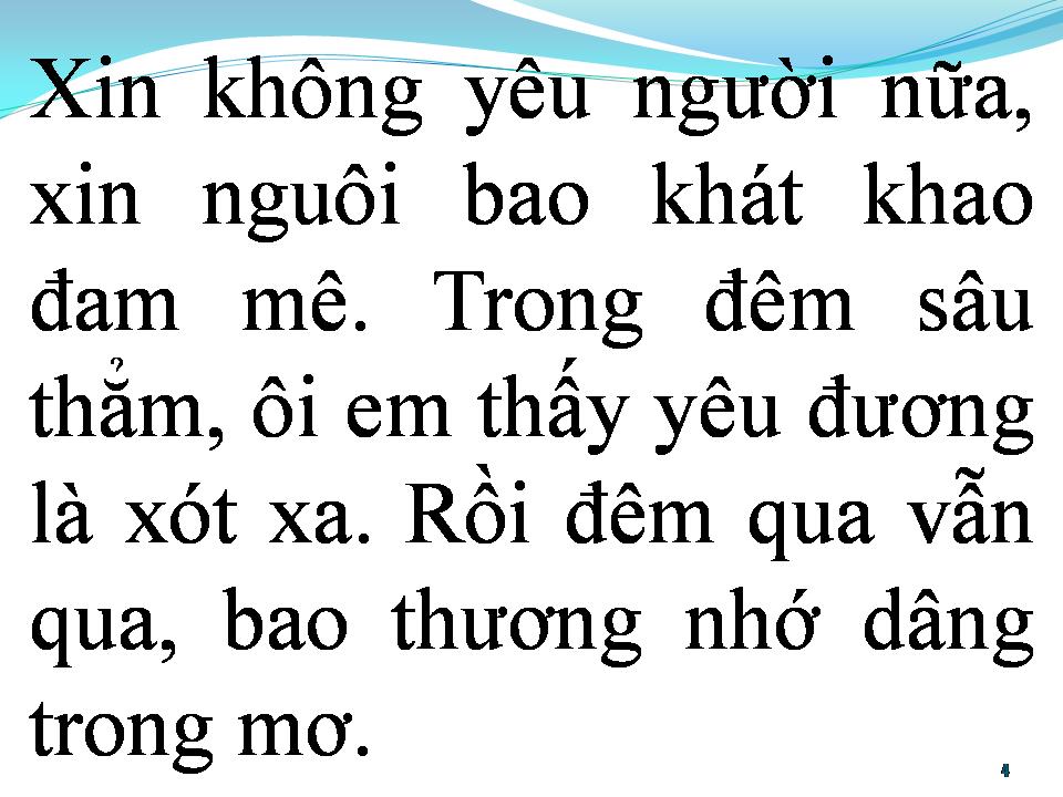 Lời bài hát BÀI TÌNH CA NHỚ