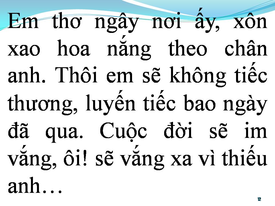Lời bài hát BÀI TÌNH CA NHỚ