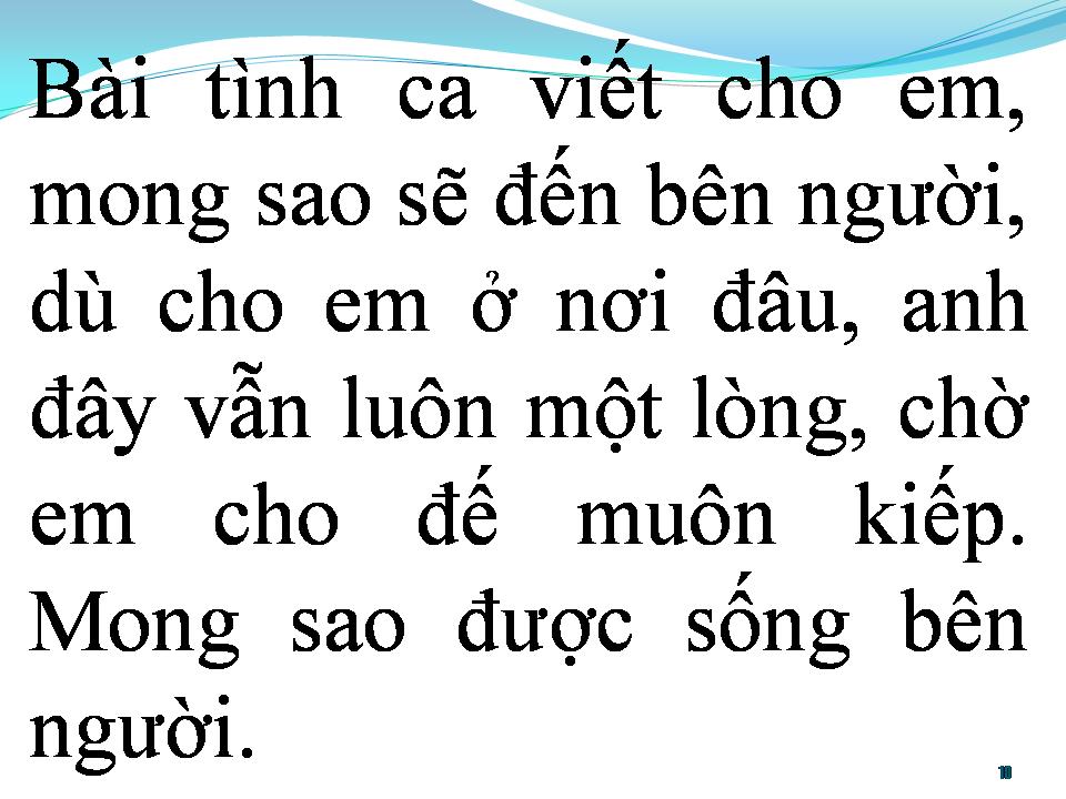 Lời bài hát BÀI TÌNH CA YÊU EM