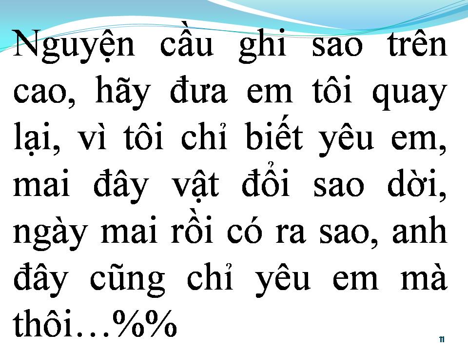 Lời bài hát BÀI TÌNH CA YÊU EM