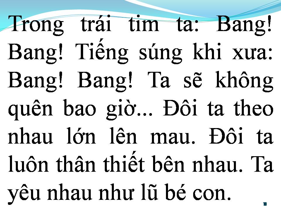 Lời bài hát BANG BANG (KHI XƯA TA BÉ)