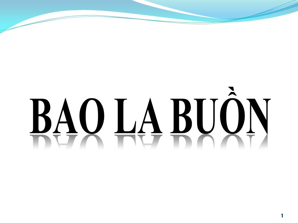 Lời bài hát BAO LA BUỒN