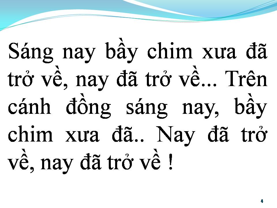 Lời bài hát BẦY CHIM XƯA ĐÃ TRỞ VỀ