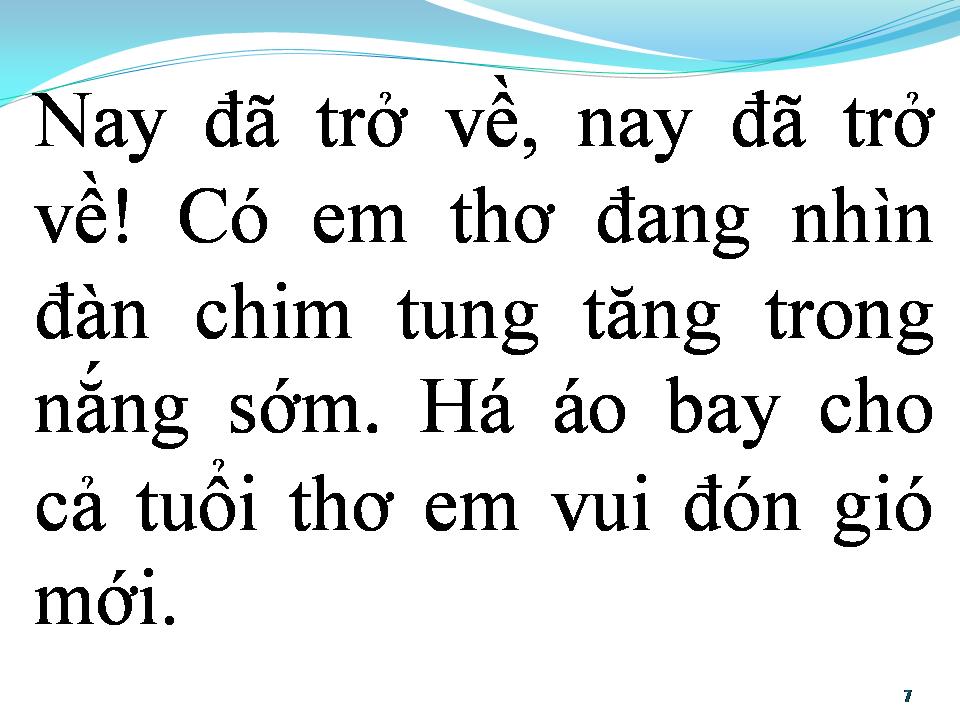 Lời bài hát BẦY CHIM XƯA ĐÃ TRỞ VỀ