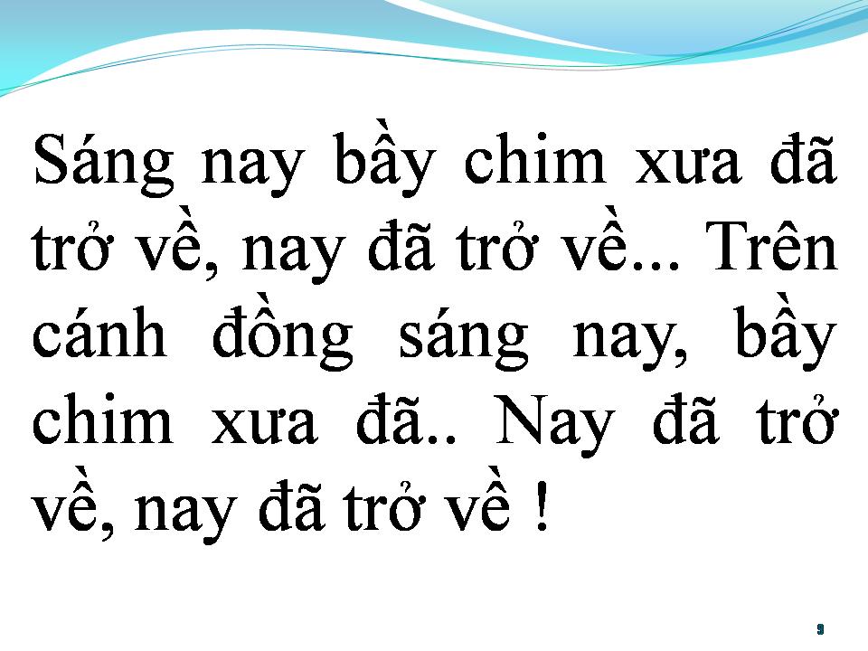 Lời bài hát BẦY CHIM XƯA ĐÃ TRỞ VỀ