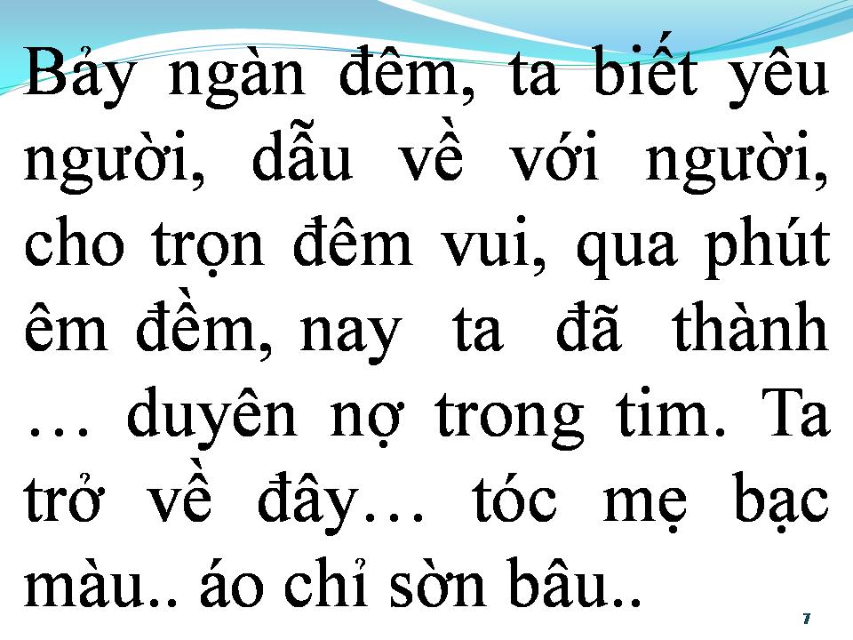 Lời bài hát BẢY NGÀN ĐÊM GÓP LẠI