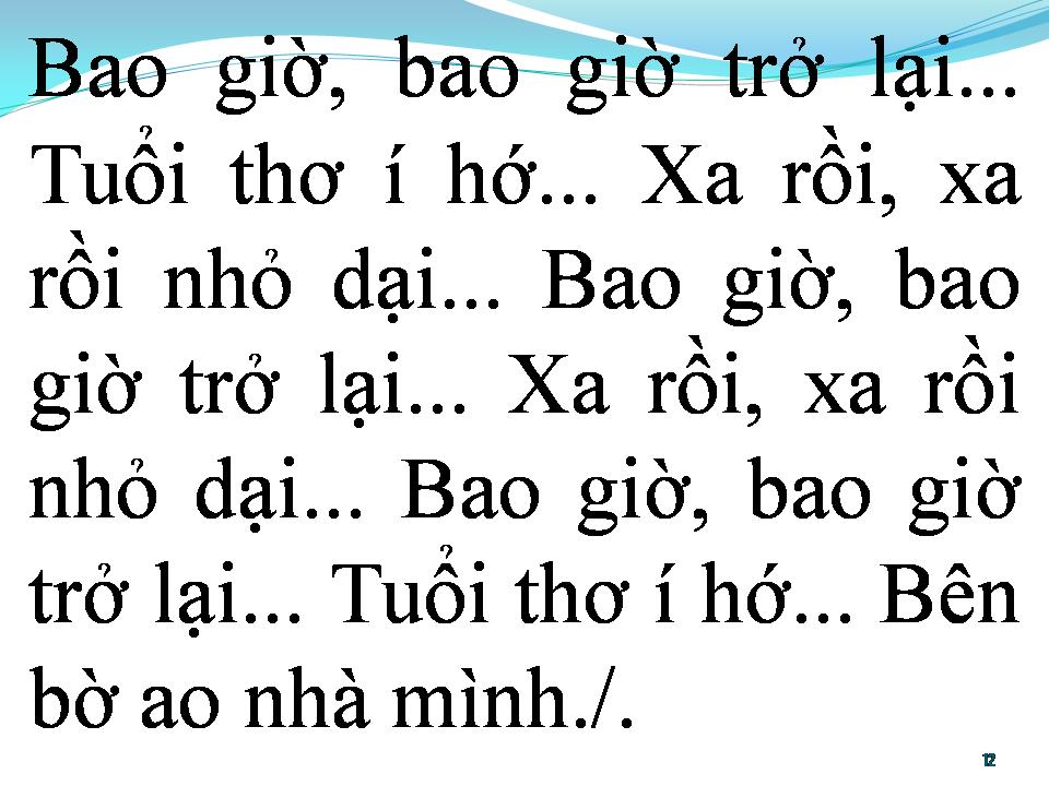 Lời bài hát BÊN BỜ AO NHÀ MÌNH