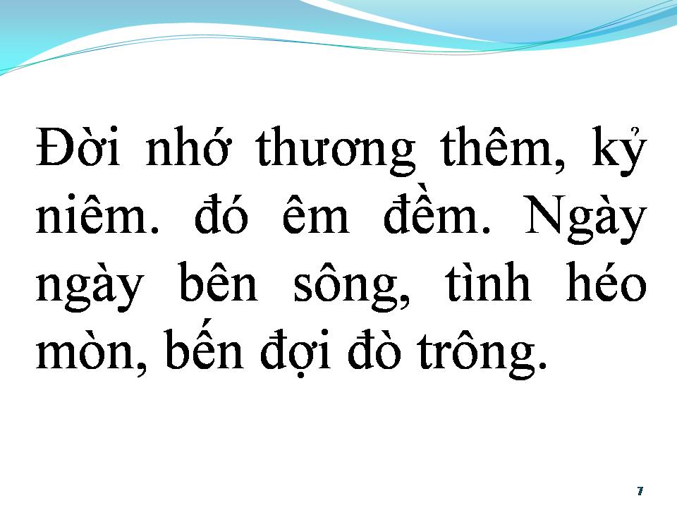 Lời bài hát BẾN ĐỢI ĐÒ TRÔNG