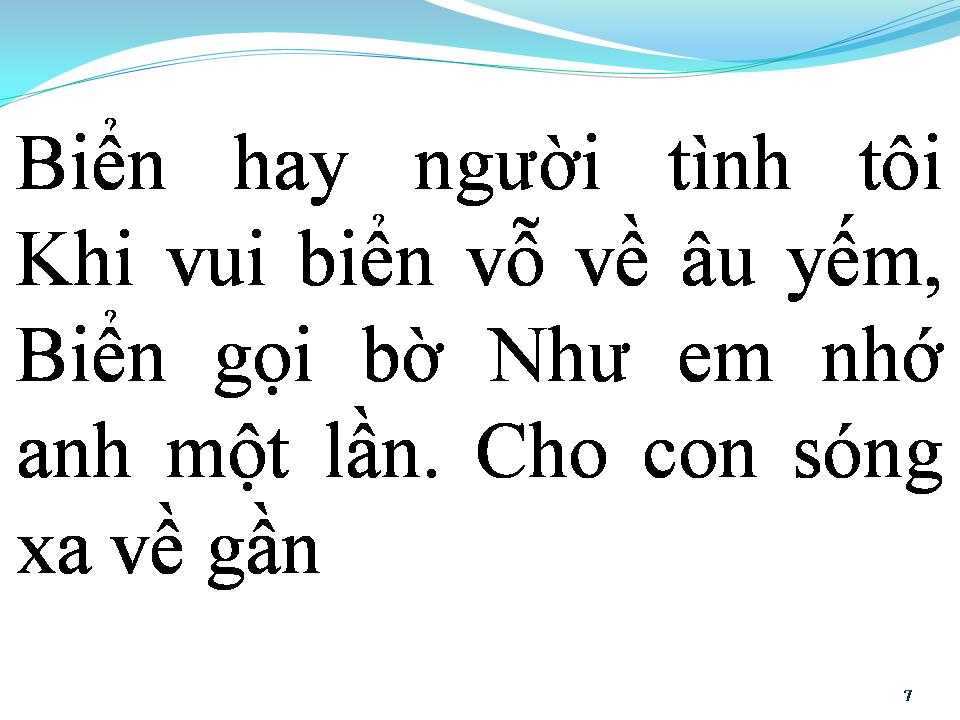 Lời bài hát BIỂN HAY NGƯỜI TÌNH TÔI