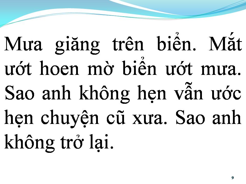 Lời bài hát BIỂN NGÀY XƯA