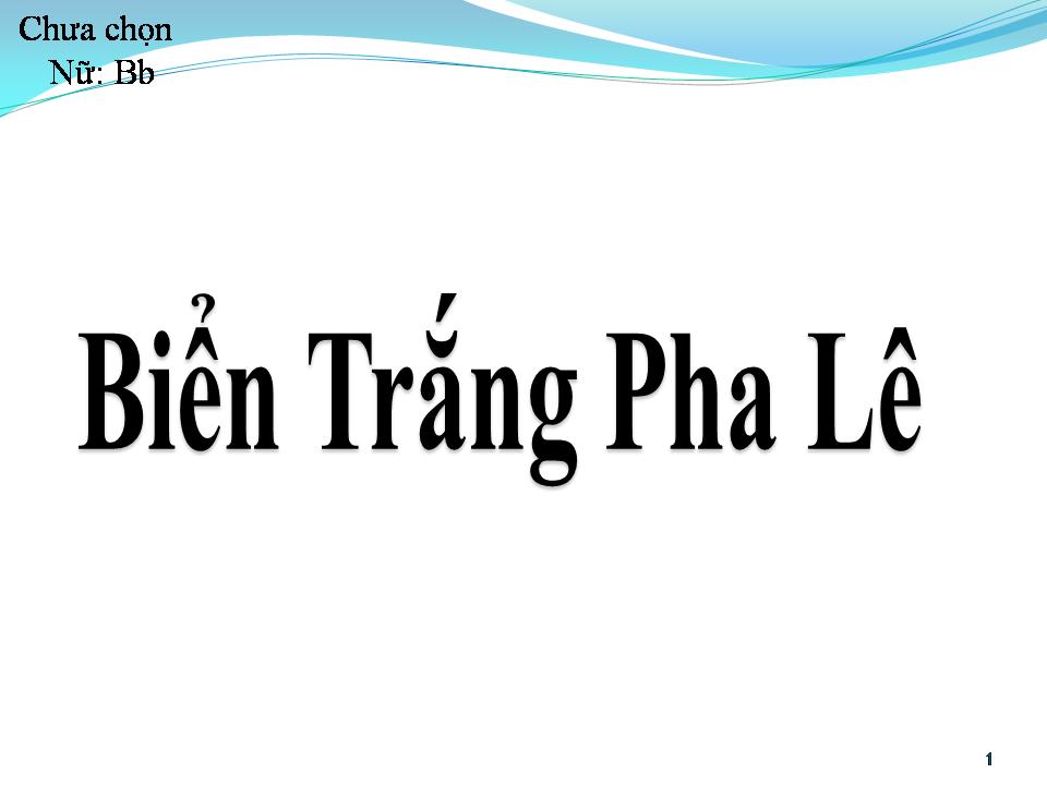 Lời bài hát BIỂN TRẮNG PHA LÊ