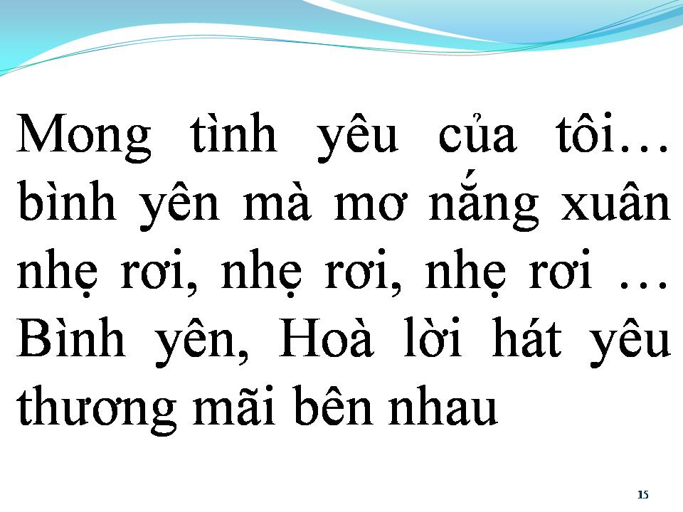 Lời bài hát BÌNH YÊN TRỞ LẠI